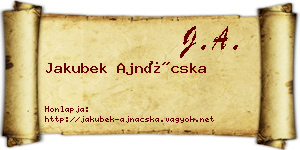 Jakubek Ajnácska névjegykártya